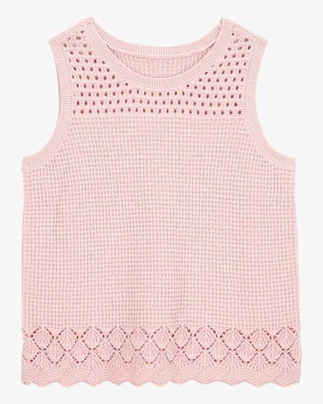  Product image 1 of Kid Pointelle Sweater Knit Tank - Pink
