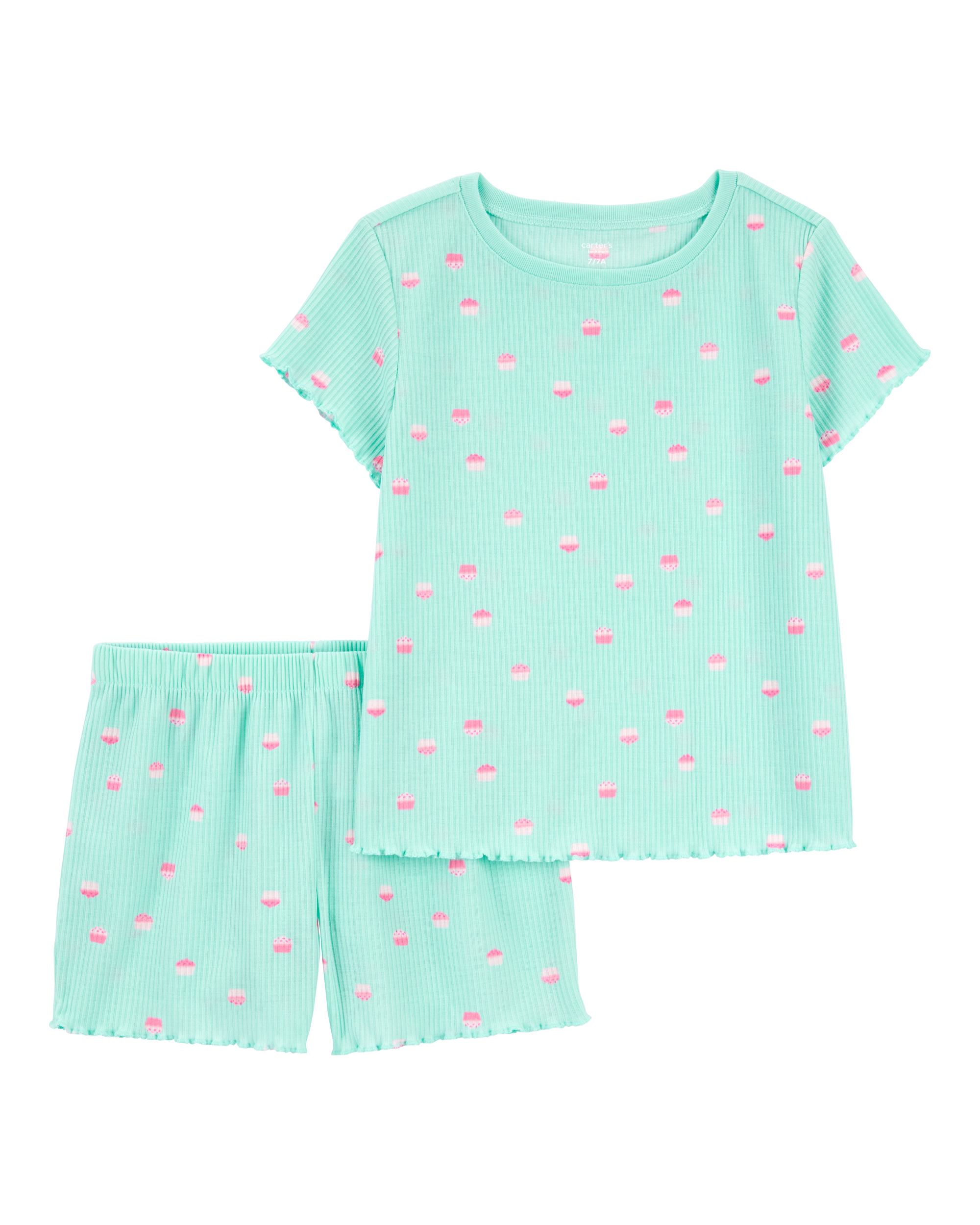Girls 2-Piece Cupcake Loose Fit Pajamas