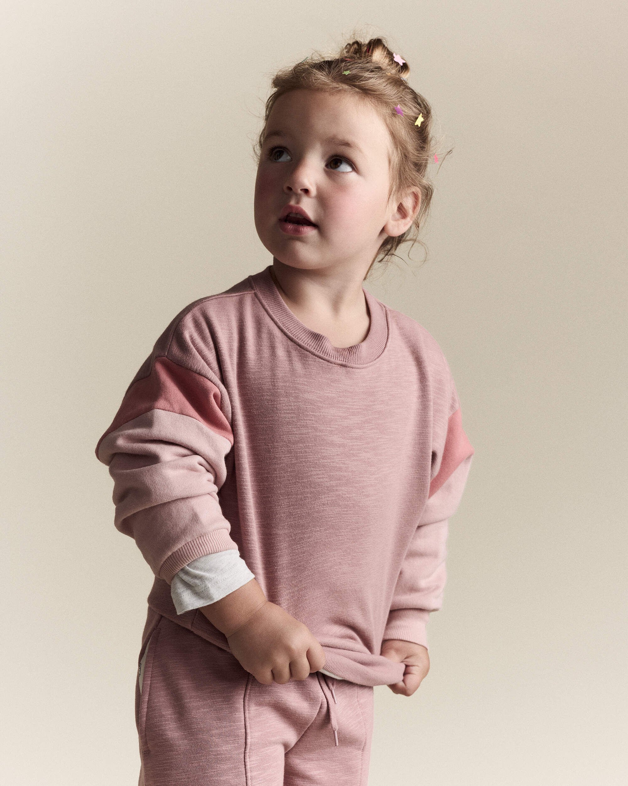 Toddler Girl Colorblock Dolman-Sleeve Sweatshirt - Mauve