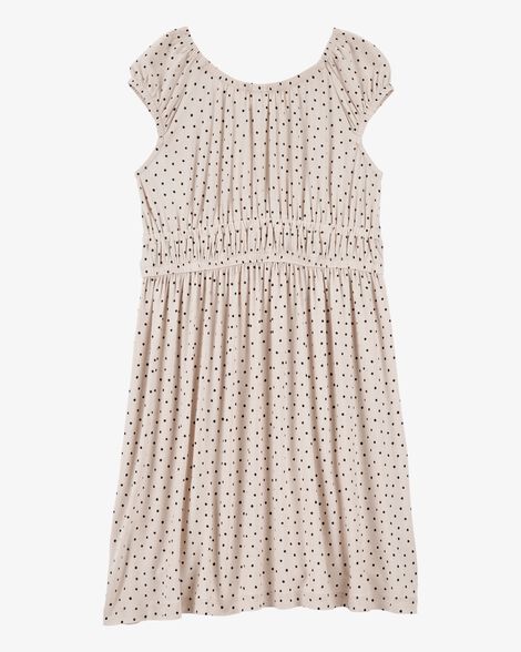  Product image 2 of Kid Polka Dot Short-Sleeve Dress - Tan