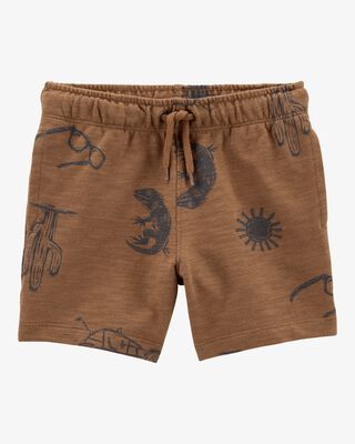 Product image 1 of Toddler Desert Print Pull-On Cotton Shorts - Brown