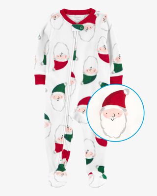 Product image 2 of Toddler 1-Piece  Santa Fleece Footie Pajamas
