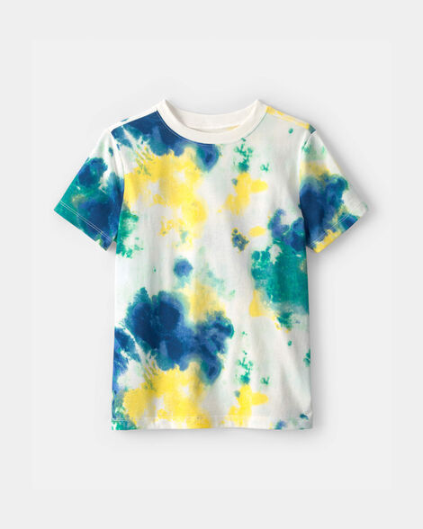 kid tie dye t-shirt - green/yellow