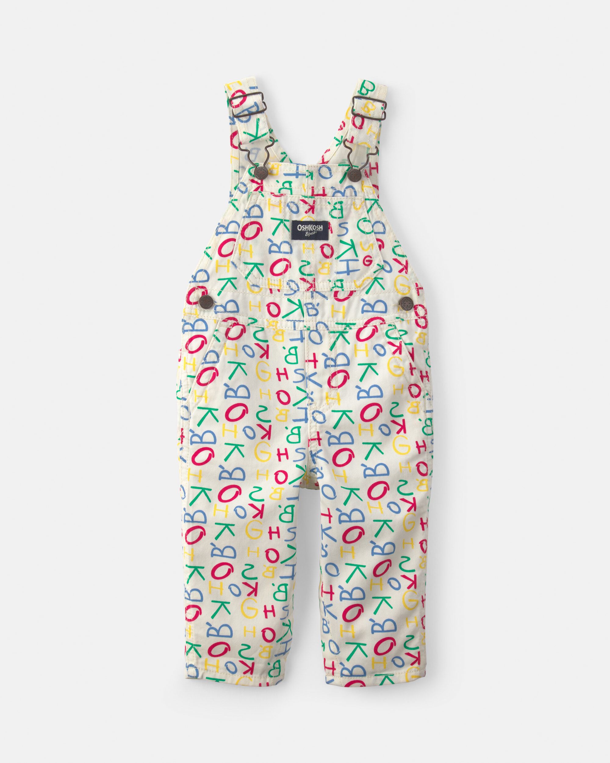 OshKosh B'gosh Baby Alphabet Overalls 12M White