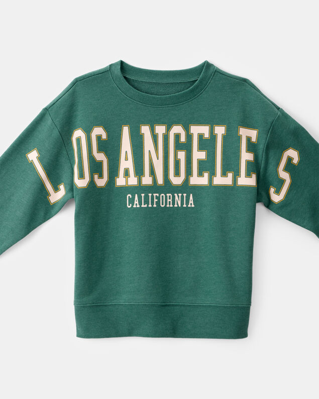 Product image 2 of Boys Los Angeles French Terry Pullover Sweatshirt - Green