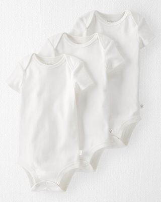 Product image 1 of Baby 3-Pack Organic Cotton Rib Bodysuits