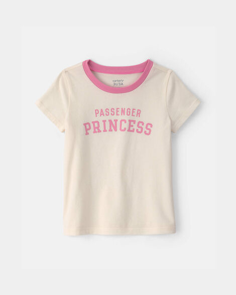 toddler girl 'passenger princess' graphic tee - cream