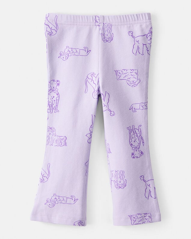Product image 2 of Baby Girl Dog Print Pull-On Flare Stretch Leggings - Purple