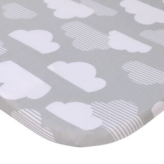 Product image 1 of Skip Hop Cozy-Up 2-in-1 Bedside Sleeper 100% Cotton Fitted Bassinet Sheet - Grey & White Clouds