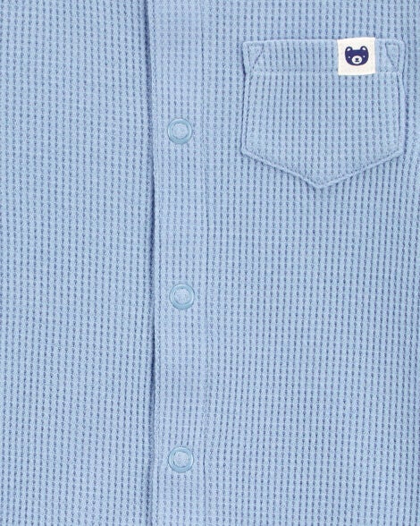  Product image 2 of Baby Waffle Knit Short-Sleeve Romper - Blue