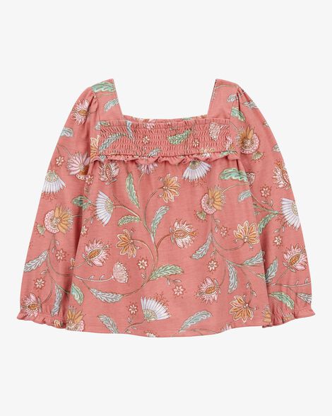 Product image 1 of Baby Wildflower Print Smocked Square Neck Top