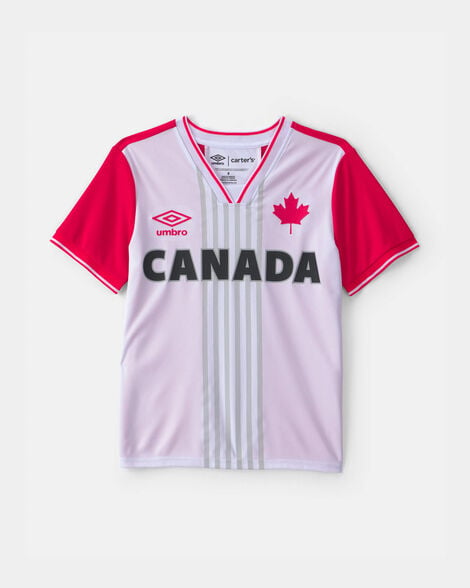 kids umbro canada soccer jersey - red/white