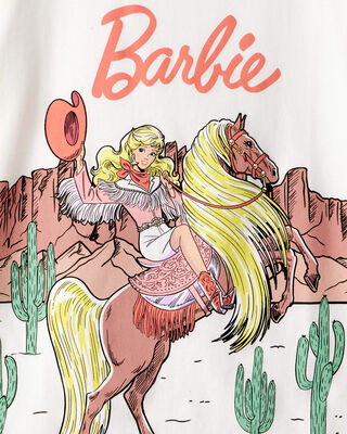 Product image 2 of Toddler Barbie Western Cowgirl Short-Sleeve Graphic Tee - White