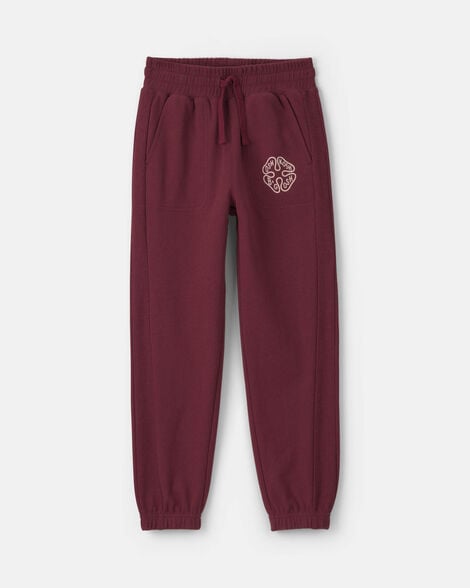 Boys French Terry Joggers - Burgundy