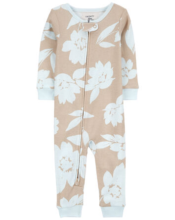 Toddler 1-Piece Floral 100% Snug Fit Cotton Footless Pajamas