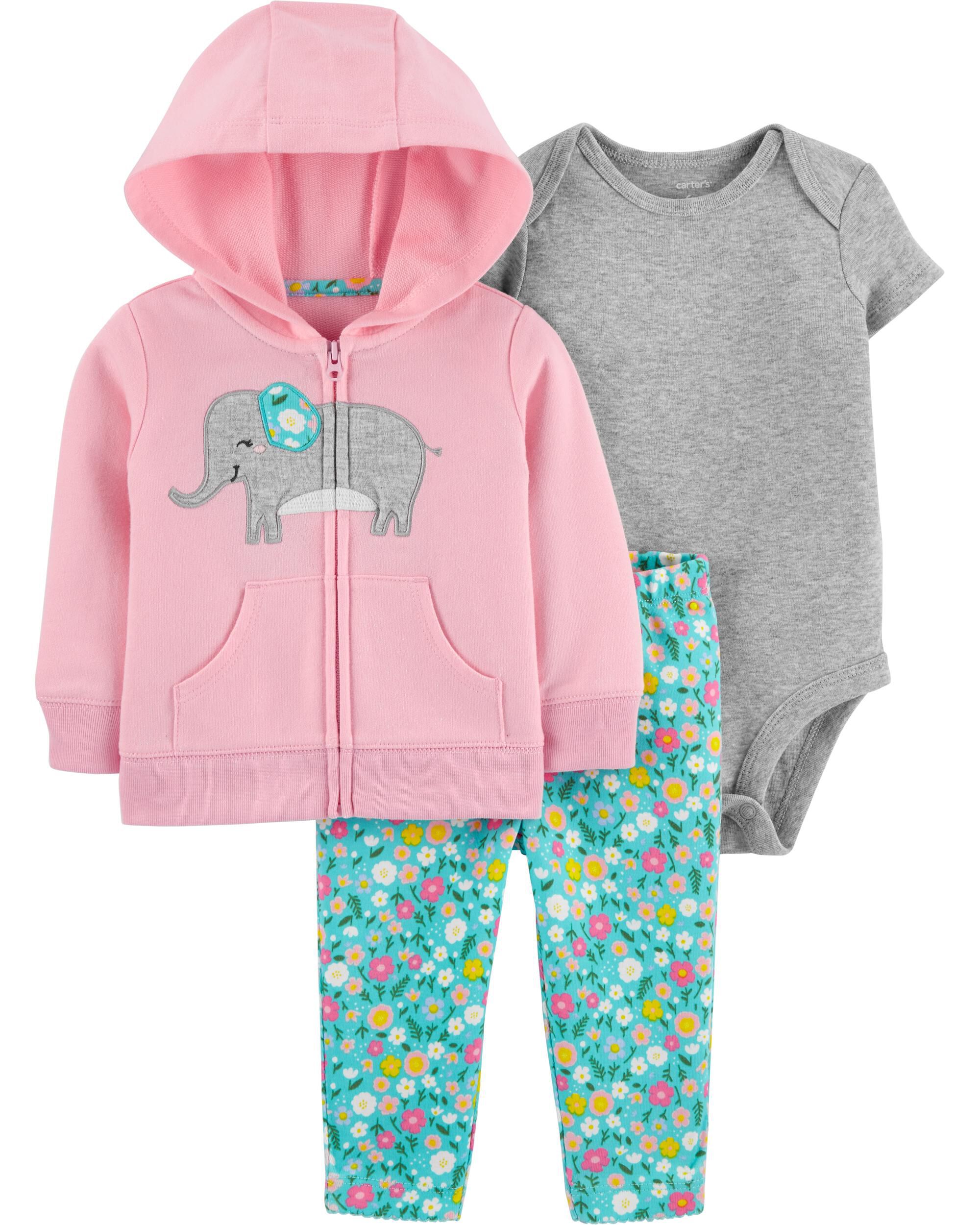 New Carter/'s Pink Hoodie Bodysuit Top /& Shorts Set Girls NWT 6m 9m 12m 18m Cute