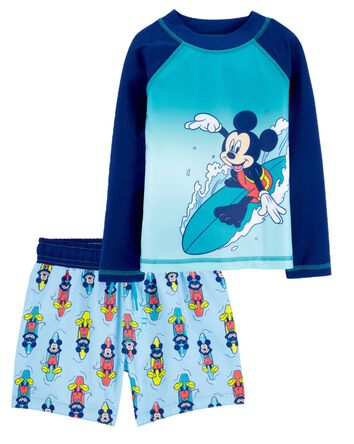 Toddler Mickey Mouse Rashguard & Swim Trunks Set