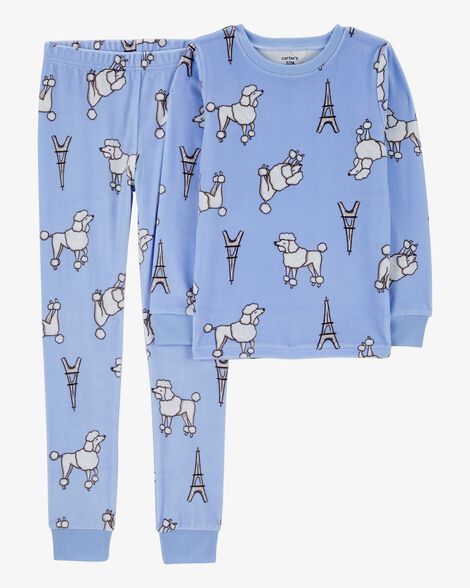  Product image 1 of Kid 2-Piece Fuzzy Velboa Poodle Pajamas