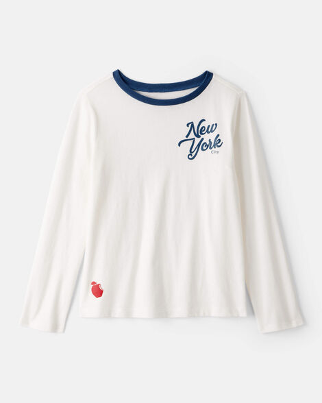 Girls New York Long-Sleeve Graphic Tee - White