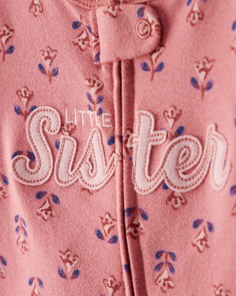  Product image 3 of Baby Little Sister 2-Way Zip Cotton Sleep & Play Pajamas