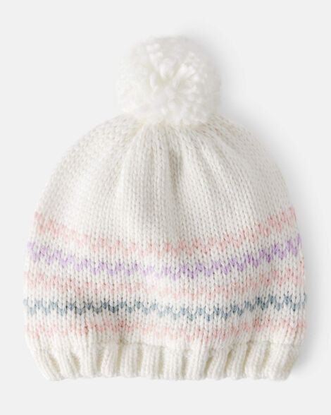 toddler girl winter hat - white