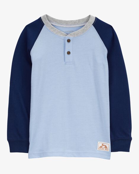 Product image 1 of Baby Raglan-Sleeve Henley Tee