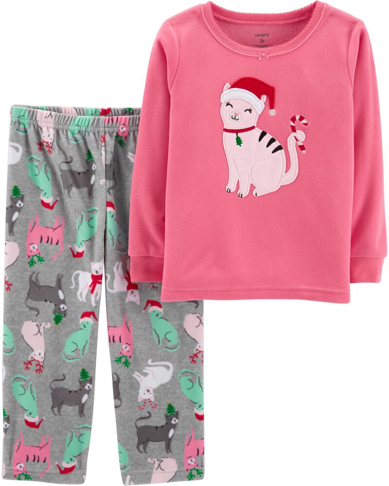 2 Piece Christmas Cat Fleece Pjs Carters Com