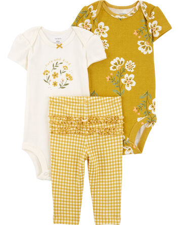 Baby 3-Piece Floral Little Character Set
