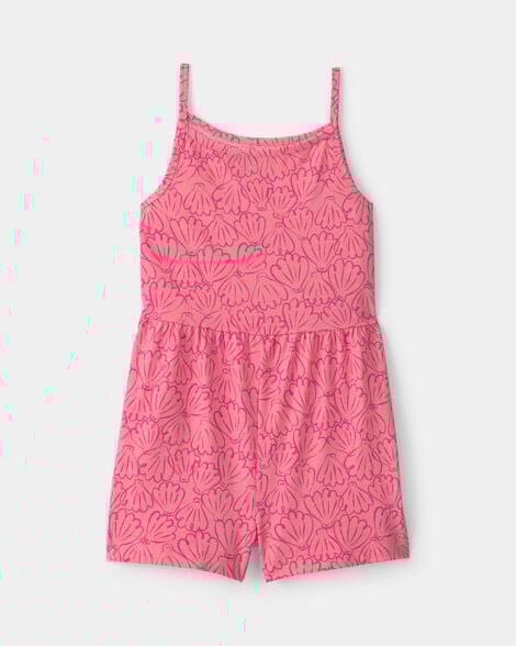 girls shell romper - pink