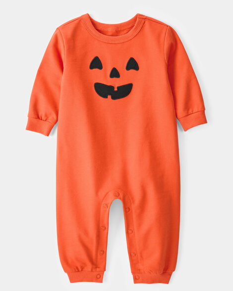 baby halloween pumpkin jumpsuit - orange
