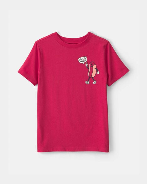 boys hot dog graphic tee - red