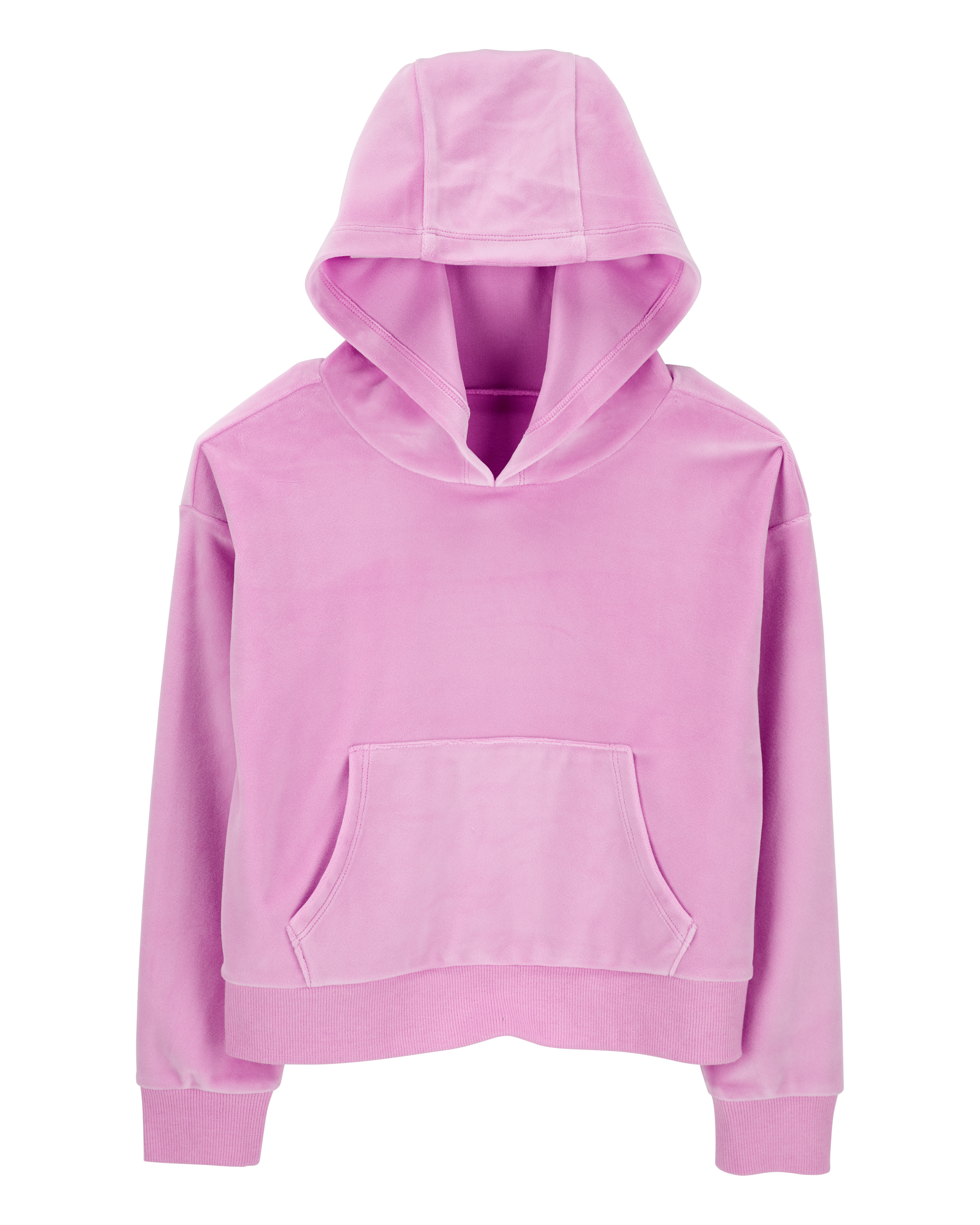 Kid Cropped Velour Hoodie