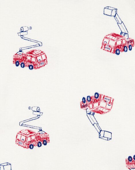  Product image 3 of Baby 4-Piece Fire Truck Cotton Pajamas