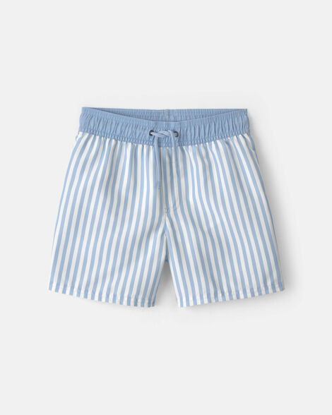 boys striped swim trunks - blue/white
