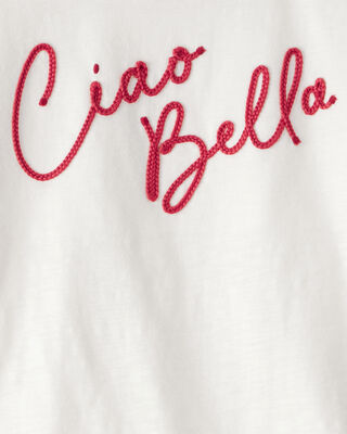 Product image 2 of Girls Ciao Bella Short-Sleeve Graphic Tee - White
