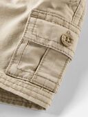 Tan - Baby Organic Cotton Cargo Shorts, Selected