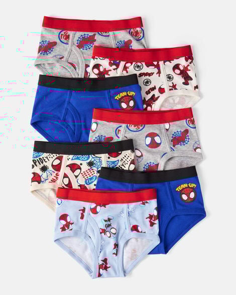  Product image 1 of Toddler Boy 7-Pack ©Marvel Spider-Man Print Brief Underwear - Blue/White