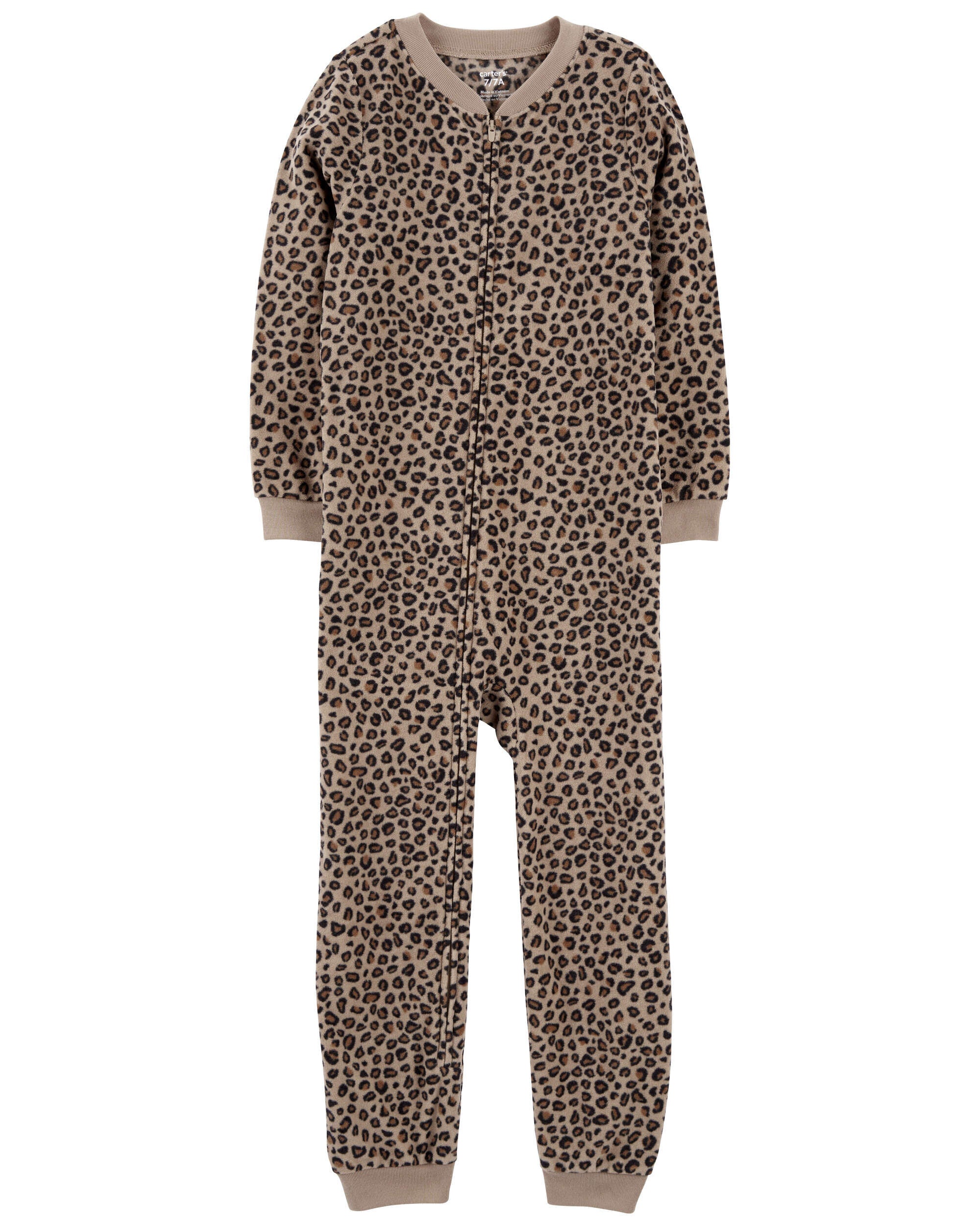 Kid 1 Piece Cheetah Print Fleece Footless Pajamas Carter s Carter s