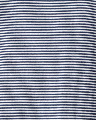 Product image 2 of Kid Striped Mock Neck Ribbed Top - Navy