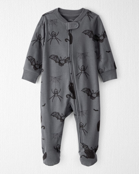 Baby Organic Cotton Sleep & Play Pajamas in Spooky Creatures