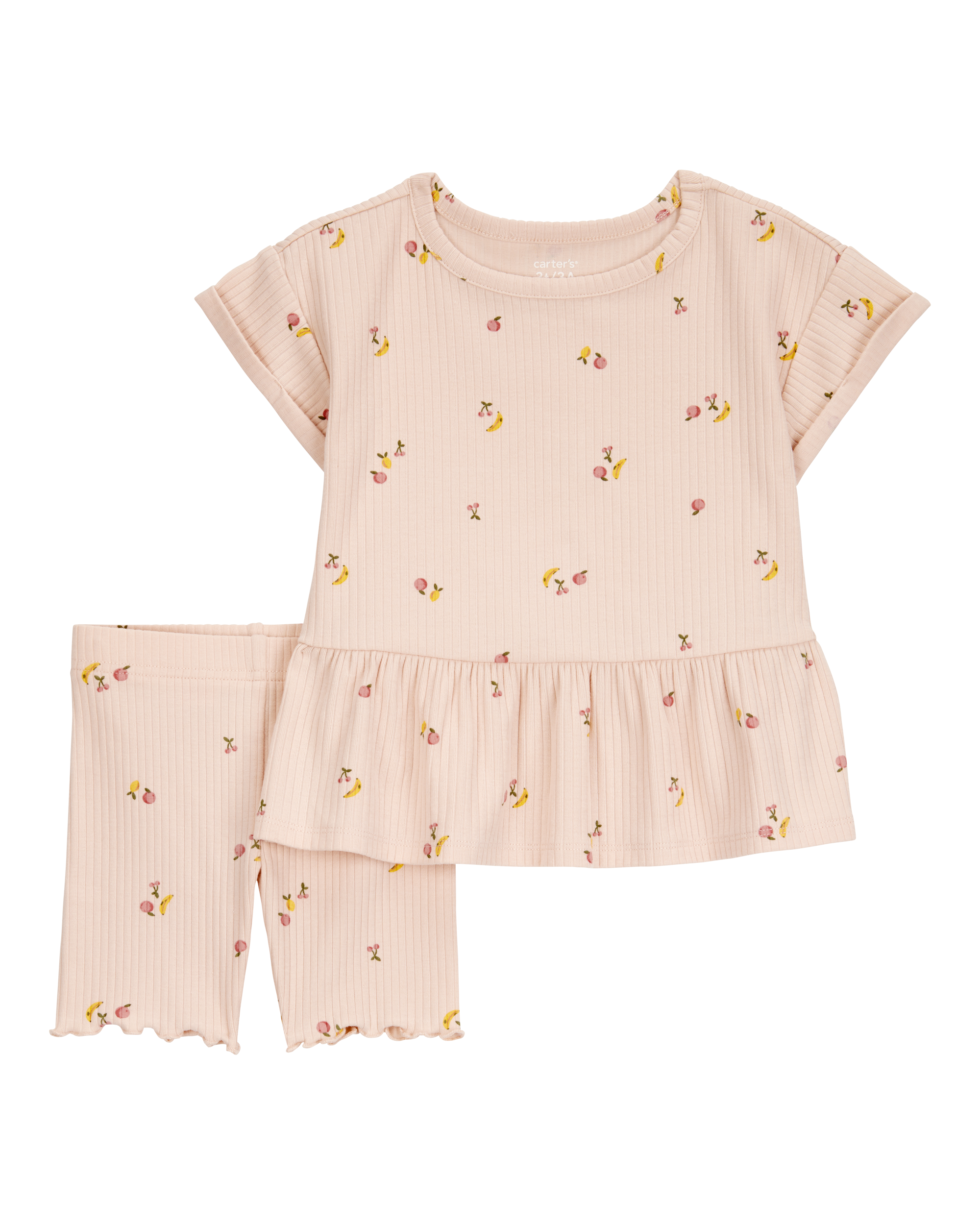 Baby 2-Piece Floral Print Short Set - Pink
