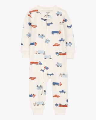 Product image 1 of Toddler 1-Piece Cars 100% Snug Fit Cotton Footless Pajamas - Ivory