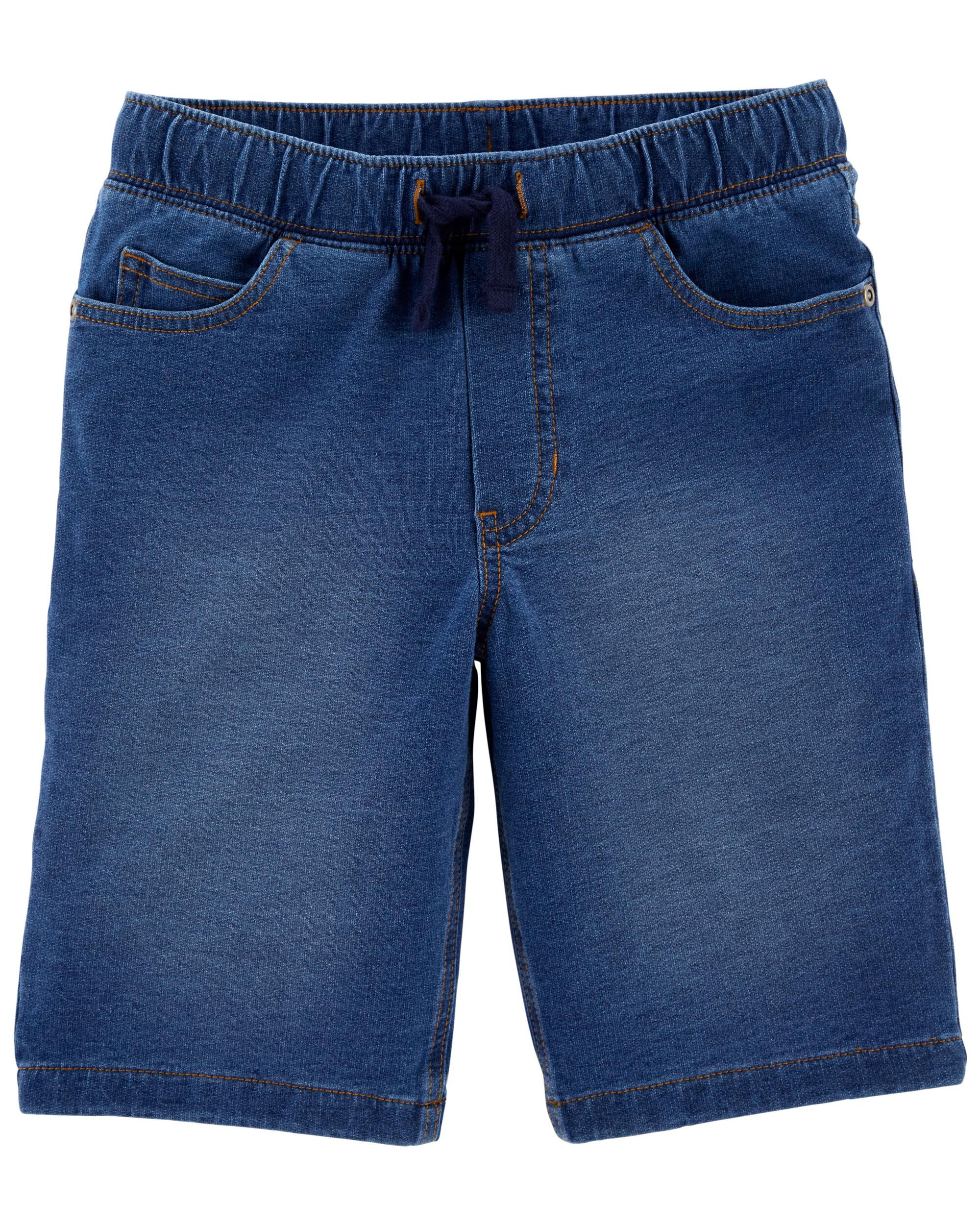 Easy Pull-On Denim Shorts 