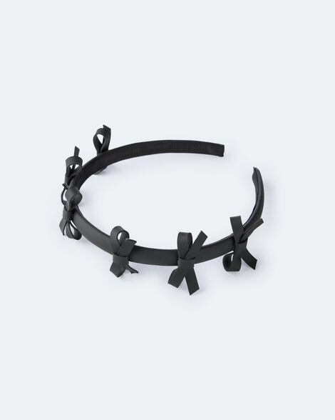 Toddler Girl Faux Leather Bow Headband - Black