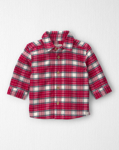 Baby Boy Organic Cotton Flannel Button-Down Shirt