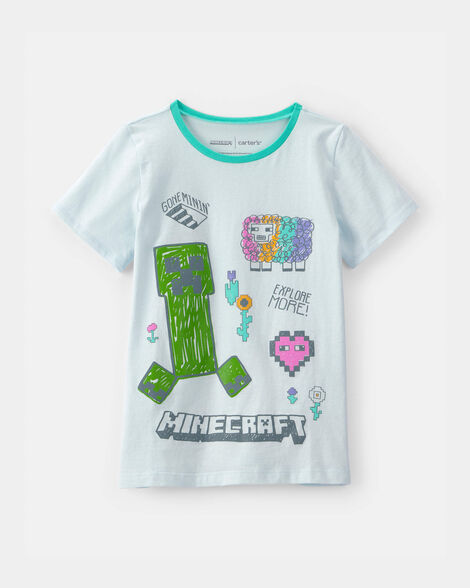 girls minecraft® graphic tee - blue