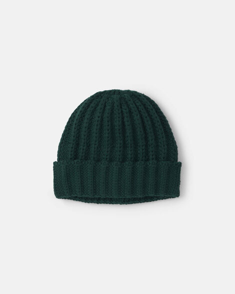 toddler boy ribbed beanie - green
