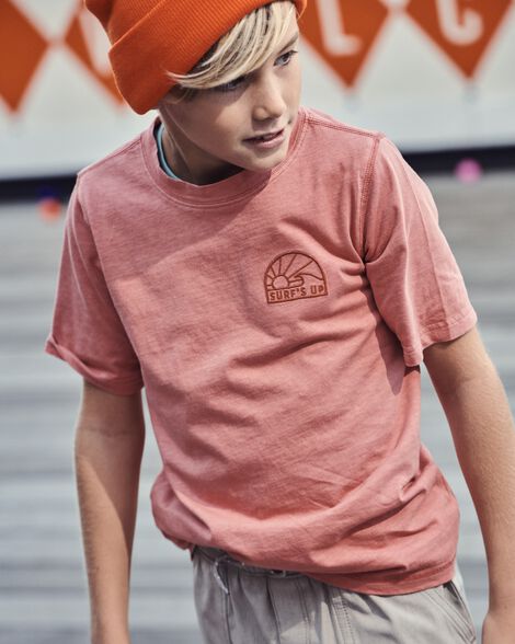  Product image 3 of Kid Solid Short-Sleeve Tee - Red