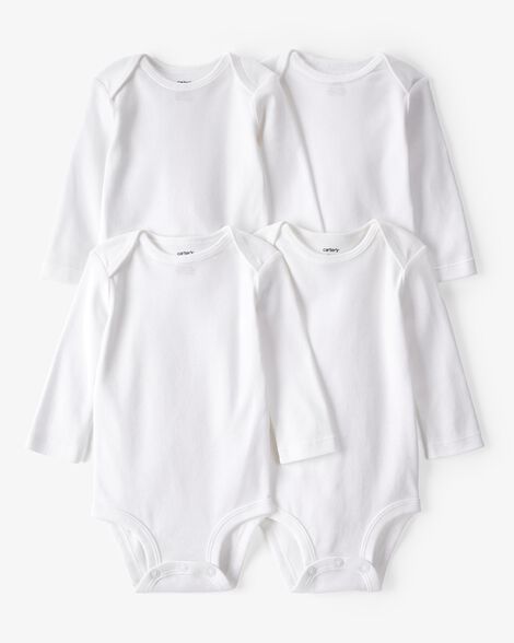  Product image 1 of Baby 4-Pack Long-Sleeve Bodysuits - White