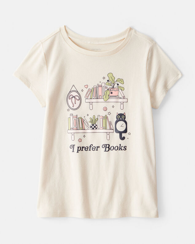 Product image 1 of Girls I Prefer Books Short-Sleeve Graphic Tee - White